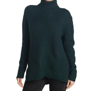 Sweet Romeo NWT Size Small Abstract Ribbed Turtleneck Tunic Sweater Teal